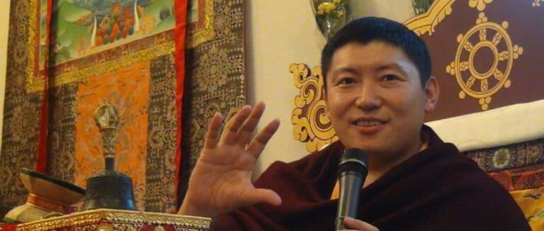 Phakchok Rinpoche explaining the qualities of Buddhist practitioners..