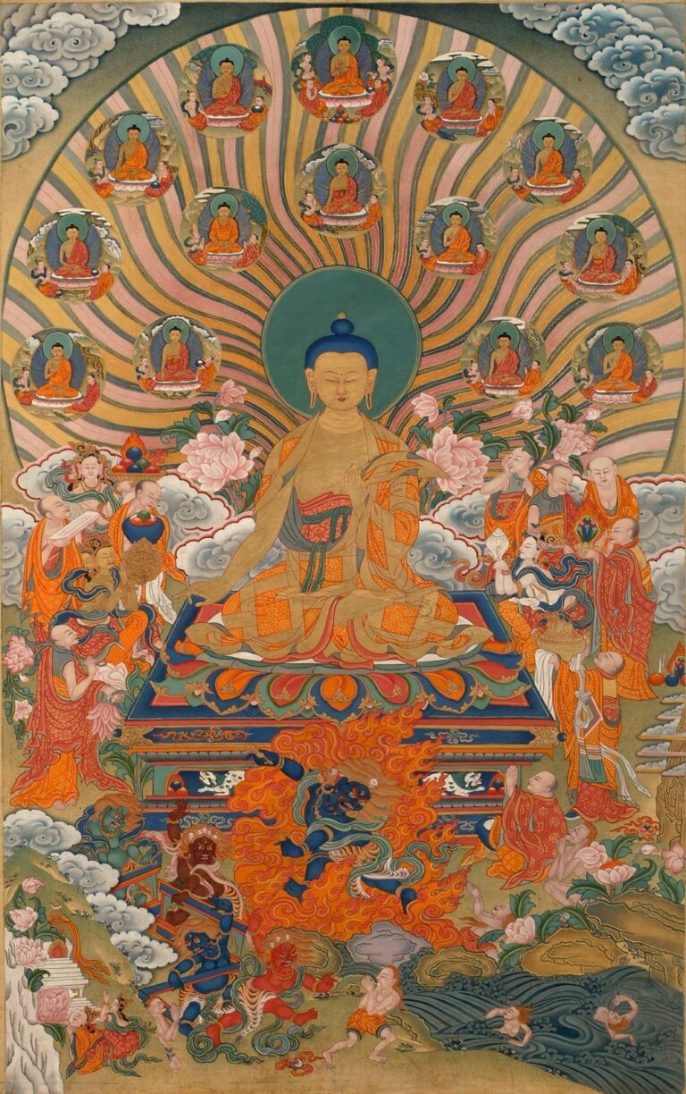 Shakyamuni Buddha displaying miracles, courtesy of Himalayan Art Resources